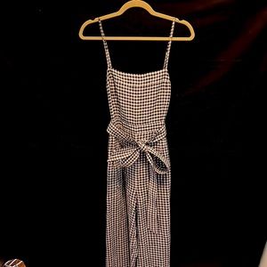 J Crew blue gingham jumpsuit